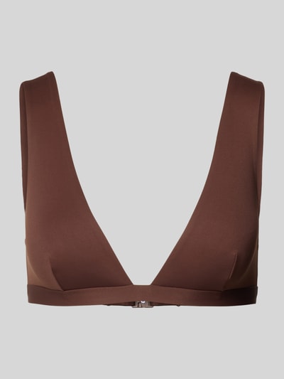 Produktfoto, Slim Fit Bikini-Oberteil mit V-Ausschnitt Modell 'Ofelia' von MC2 Saint Barth, braun, Elastischer-Material-Mix, glatte Textur
