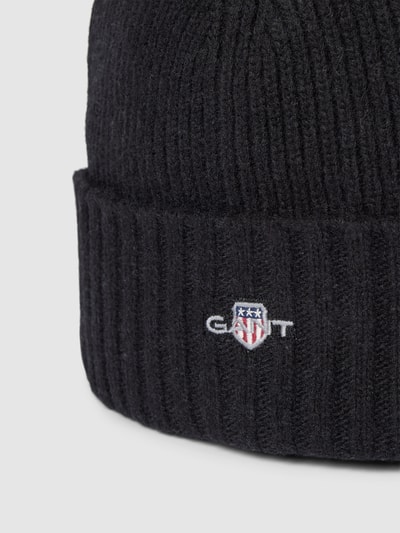 Gant Beanie mit Label-Stitching Black 2