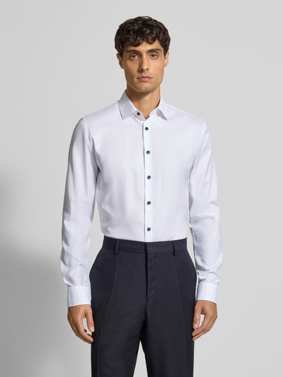 OLYMP No. Six Koszula biznesowa o kroju Super Slim Fit z kołnierzykiem typu kent Biały 4