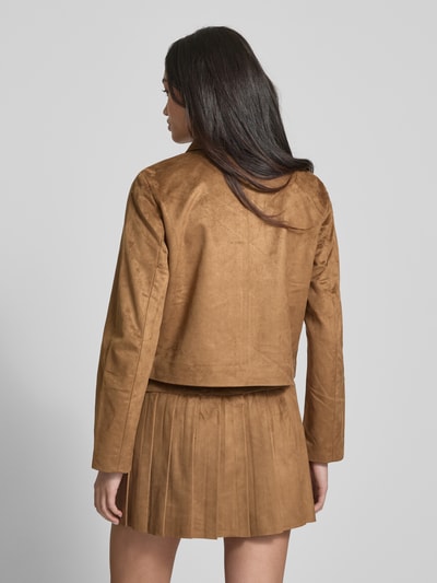 Only Regular Fit Jacke in Lederoptik mit Fly-Away-Kragen Modell 'TULIP' Cognac 5