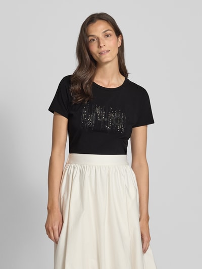 Liu Jo White T-shirt met siersteentjes Zwart - 4