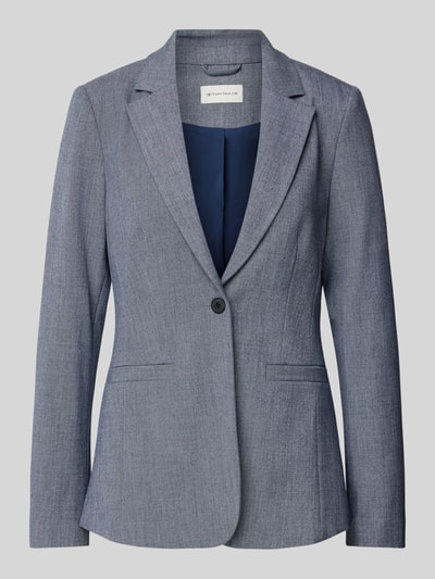 Tom Tailor Regular Fit Blazer mit Reverskragen Dunkelblau Melange 2