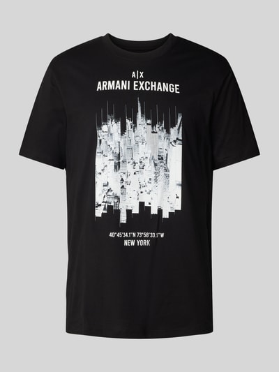 ARMANI EXCHANGE T-shirt met label- en motiefprint Zwart - 2