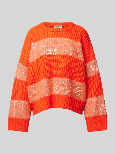 Essentiel Gebreide pullover met pailletten Oranje - 2