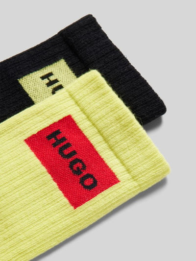 HUGO Socken mit Label-Stitching im 2er-Pack Neon Gelb 2