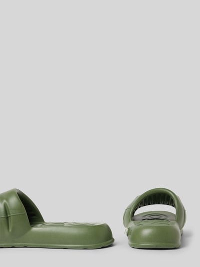 Kenzo Slides mit Label-Print Khaki 3