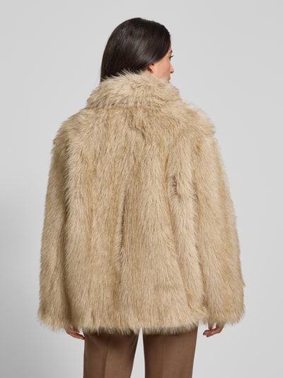 Liu Jo White Regular Fit Jacke aus Kunstfell Hellgrau 5