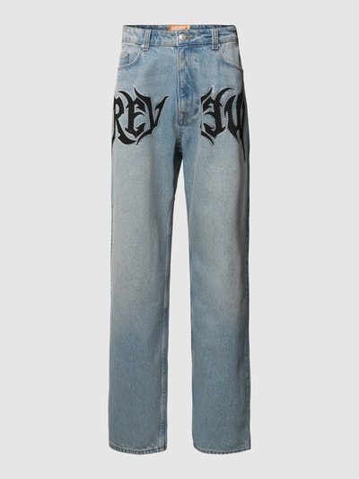 REVIEW Baggy Fit Jeans mit Ziersteinbesatz Hellblau 2