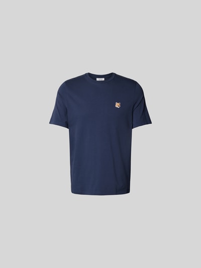 MAISON KITSUNE T-Shirt mit Label-Stitching Dunkelblau 2