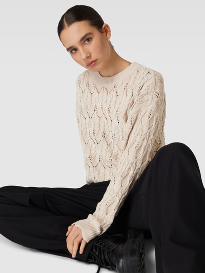ONLY Strickpullover mit Strukturmuster Modell 'TILMA' Sand 3
