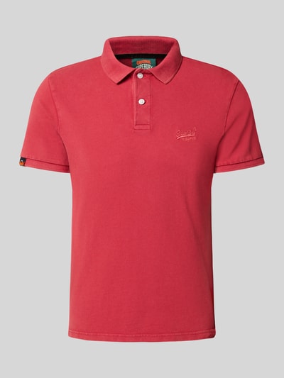 Superdry Koszulka polo o kroju regular fit z wyhaftowanym logo Czerwony 2