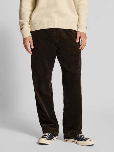 Carhartt Work In Progress Corduroy broek met elastische band, model 'FLOYDE' Donkerbruin - 4