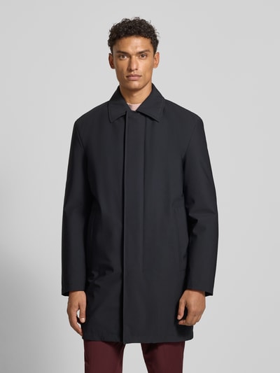 Strellson Regular fit lange jas met platte kraag, model 'NARO' Marineblauw - 4