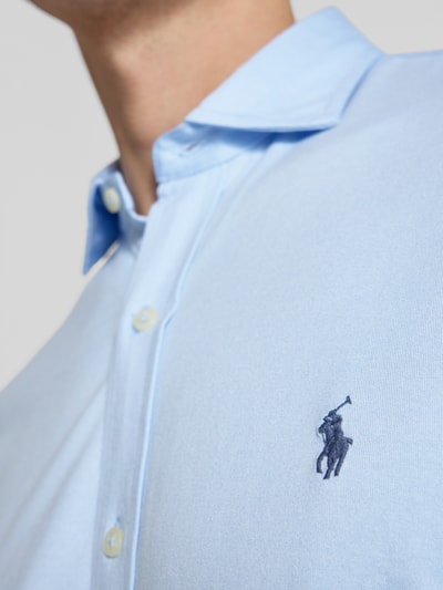 Polo Ralph Lauren Slim Fit Freizeithemd mit Haifischkragen Hellblau 3