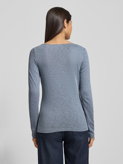 Marc O'Polo Slim Fit Langarmshirt aus reiner Baumwolle Rauchblau 5