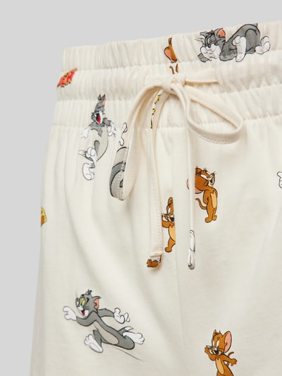 Jake*s Casual Loose fit korte pyjamabroek met Tom&Jerry®-print Offwhite - 2