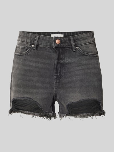 Only Korte jeans in destroyed-look, model 'PACY' Zwart - 2