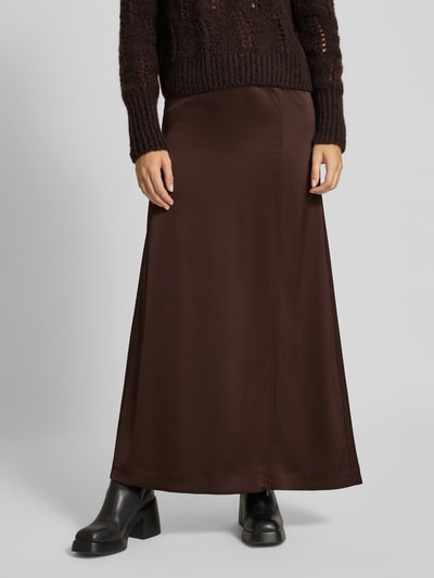 Gestuz Maxirok met knoopsluiting, model 'jessie' Donkerbruin - 4
