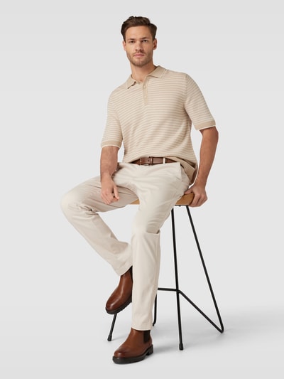 Cinque Slim Fit Poloshirt mit Streifenmuster Modell 'Flavius' Sand 1