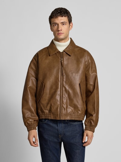 WOODBIRD Kurtka z imitacji skóry model ‘Bao’ Ciemnobrązowy 4