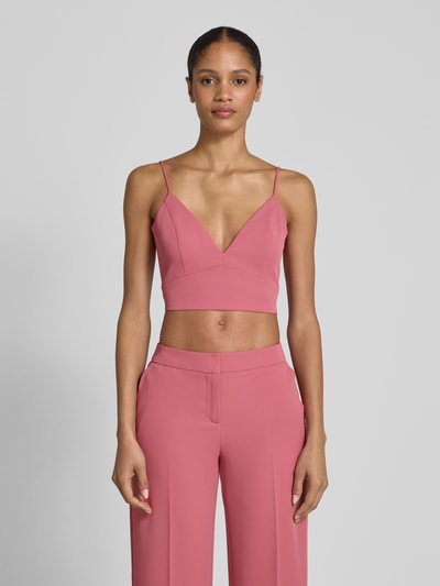 Jake*s Cocktail Crop Top mit V-Ausschnitt Altrosa Melange 4