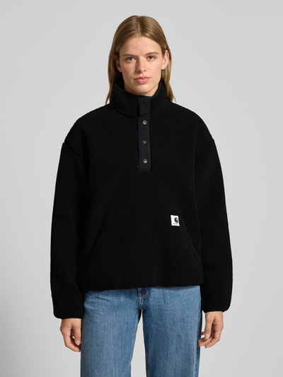 Carhartt Work In Progress Fleecepullover met opstaande kraag en kangoeroezak, model 'ELLIOT' Zwart - 4