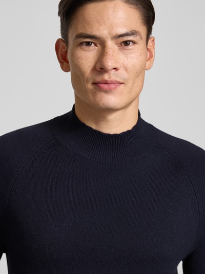 Strellson Regular Fit Strickpullover aus Baumwoll-Mix Modell 'TITO' Dunkelblau 3