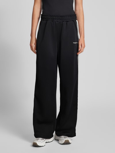 TheJoggConcept Wide Leg Sweatpants mit Label-Schriftzug Modell 'SIMA' Black 4