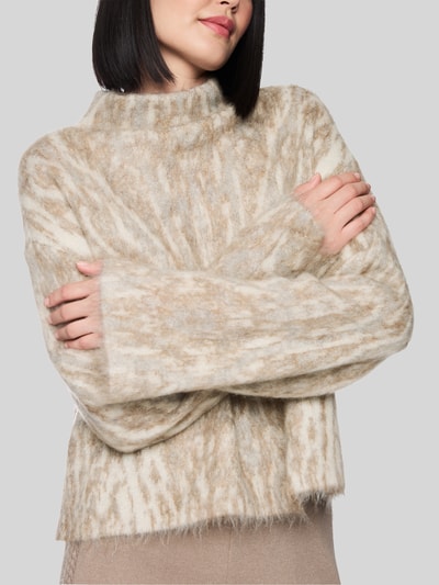 Marc Cain Pullover aus Mohairwolle mit ausgestelltem Ärmel Hellgrau 4