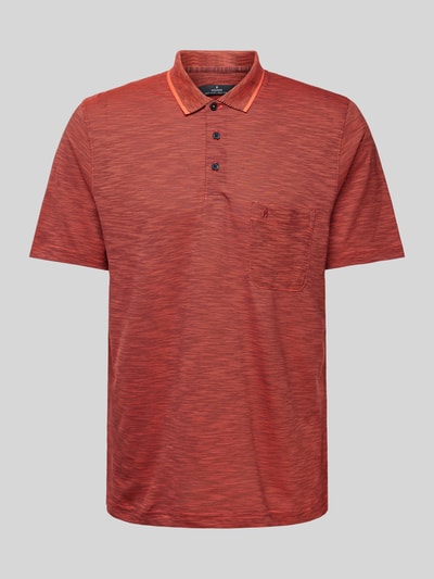 RAGMAN Poloshirt mit Streifenmuster und Brusttasche Rot 2