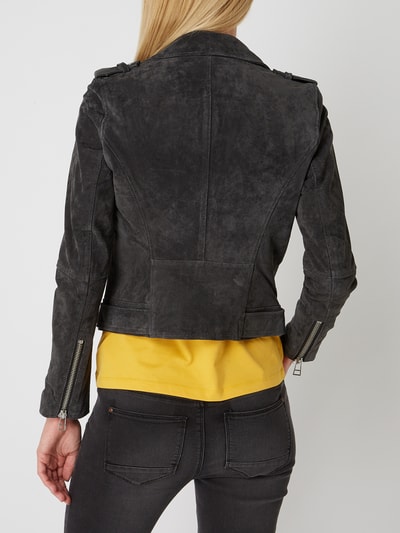 Review Lederjacke im Biker-Look  Anthrazit 5