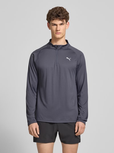 PUMA Performance Langarmshirt mit Stehkragen und Reißverschluss Anthrazit 4