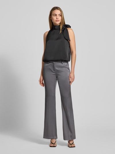 Luisa Cerano Flared Stoffhose mit Bundfalten Silber 1