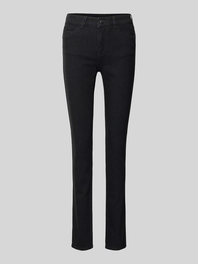 Produktfoto, Slim Fit Jeans mit Eingrifftaschen von Emporio Armani in Schwarz, Baumwoll-Elasthan-Mix, Knopf-Reißverschluss, glatte Textur