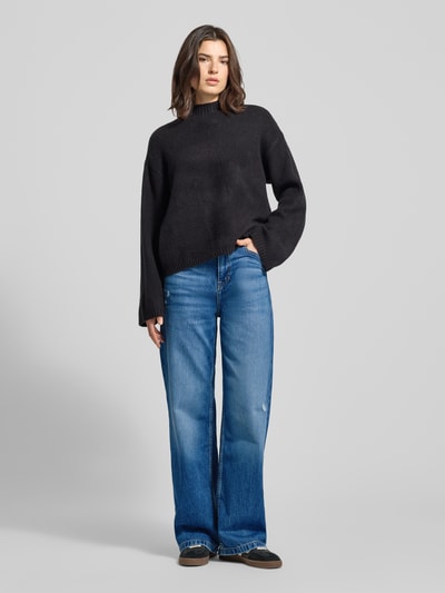 BOSS Orange Jeansy o szerokim kroju z mieszanki bawełny i lyocellu model ‘THEMARLENE’ Ciemnoniebieski 1
