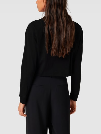 Tommy Jeans Cropped Longsleeve mit Label-Print Schwarz 5