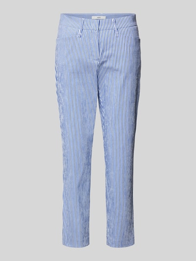 Brax Spodnie materiałowe o kroju tapered fit ze wzorem w paski model ‘Mara’ Jasnoniebieski 2