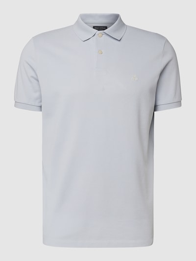 Marc O'Polo Poloshirt met labelstitching Lichtblauw - 2