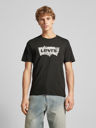 Levi's® T-shirt met labelprint Zwart - 4