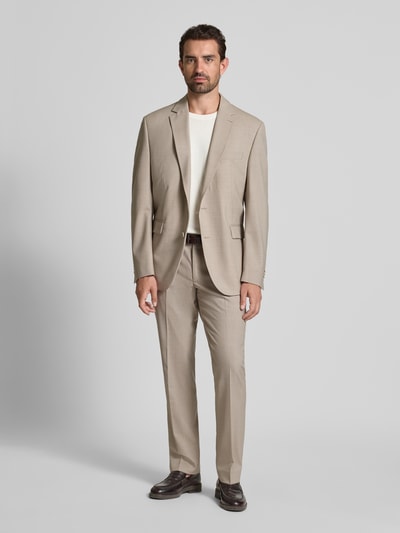 Christian Berg Men Regular Fit Sakko aus Woll-Mix mit 2-Knopfleiste Beige 1