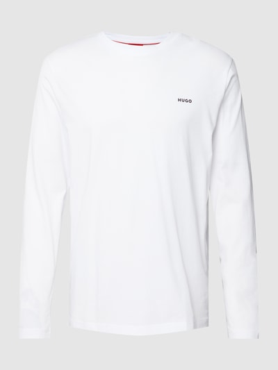 HUGO Longsleeve mit Logo-Print Modell 'Derol' Weiss 2
