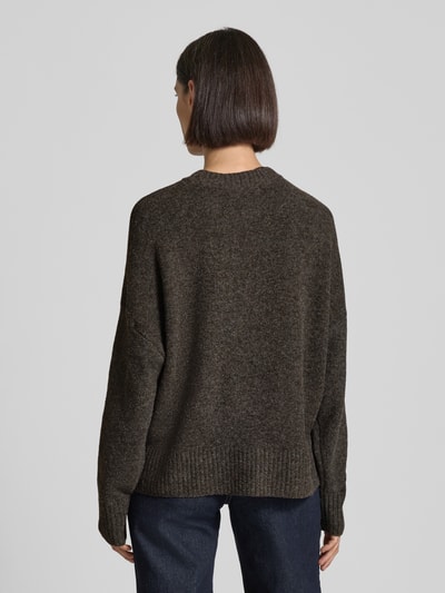 Vero Moda Relaxed Fit Pullover mit Woll-Anteil Modell 'BOOM' Schoko Melange 5