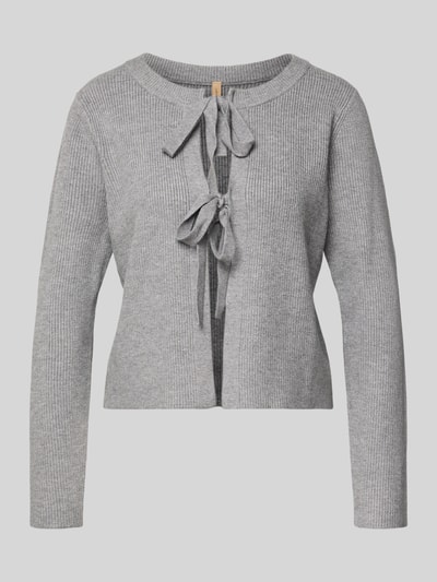 Soyaconcept Gebreid jack met vetersluiting, model 'KANITA' Middengrijs gemêleerd - 2