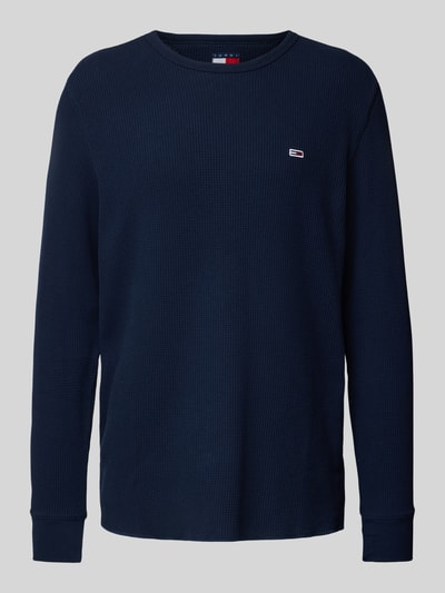 Tommy Jeans Slim Fit Longsleeve mit Label-Stitching Marine 1