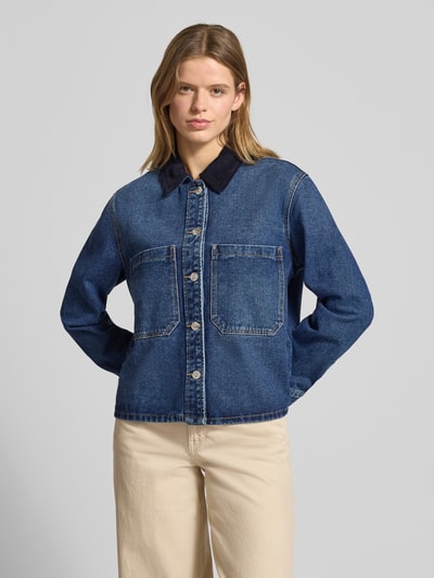 ONLY Oversized Jeansjacke aus Baumwoll-Mix Modell 'CASSIE' Jeansblau 4