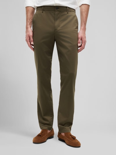 Tommy Hilfiger Chinosy o prostym kroju z mieszanki bawełny model 'DENTON' Khaki 4