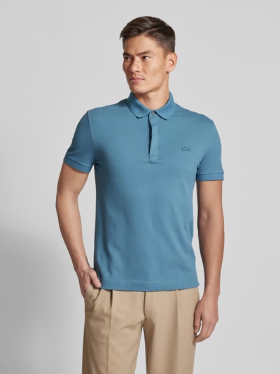 Lacoste Poloshirt aus Viskose mit Label-Patch Modell 'PIQUE' Rauchblau 4