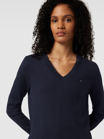 Tommy Hilfiger Pullover met normaal model en effen design Donkerblauw - 3