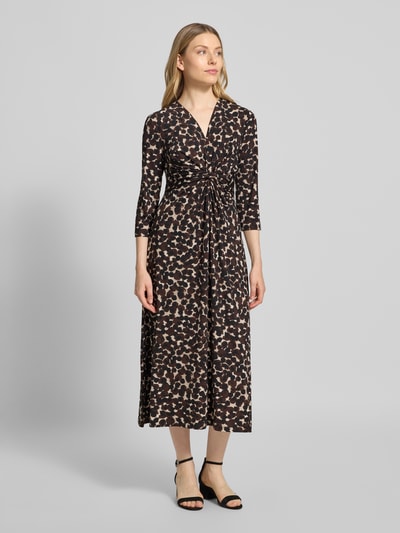 Betty Barclay Midi-jurk met V-hals en knoopdetail Donkerbruin - 4