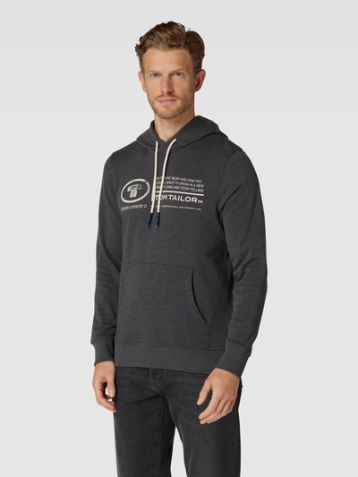 Tom Tailor Hoodie mit Label-Print Anthrazit 4